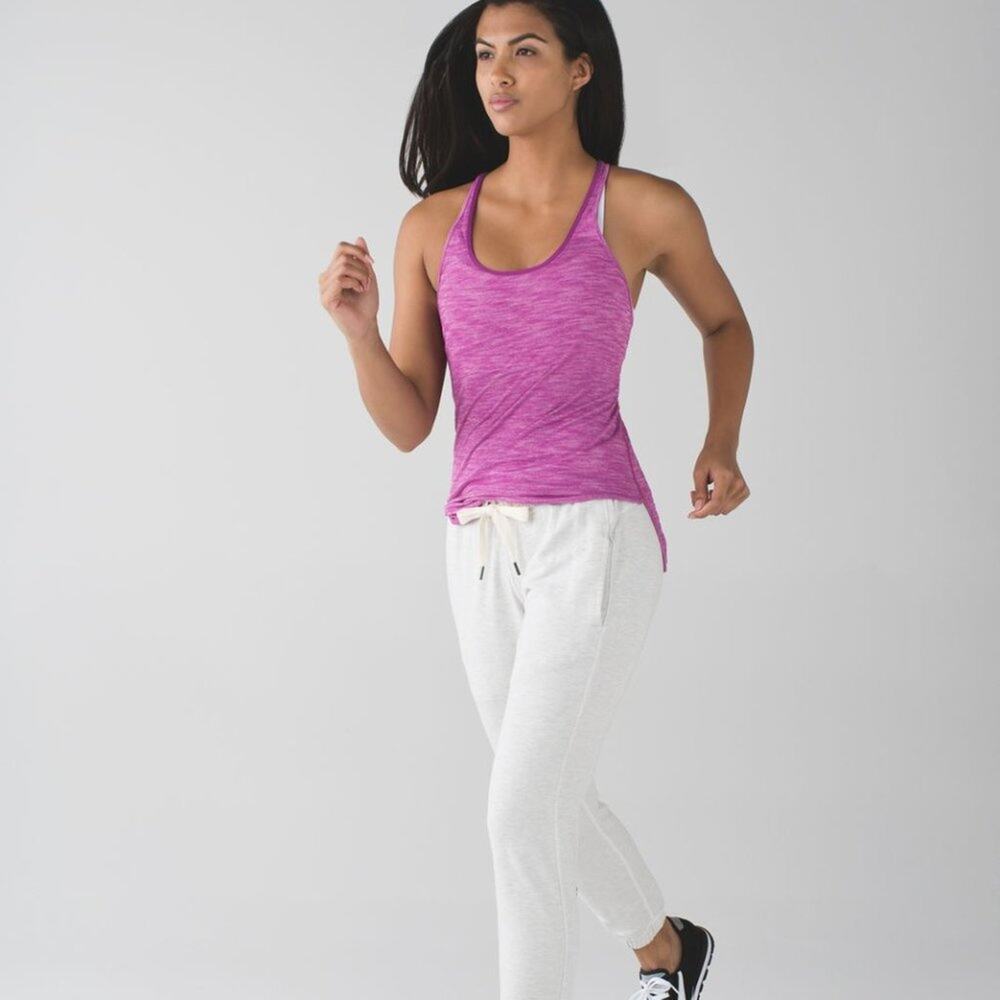 Lululemon What The Sport Heathered Regal Plum Singlet Tank Top Size 4